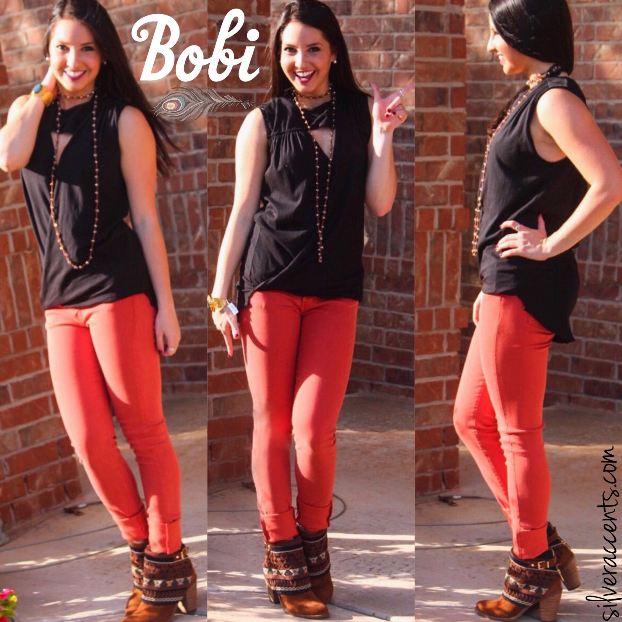 BOBI Jersey PETRA Cutout  Surplice Crossover HiLo Top