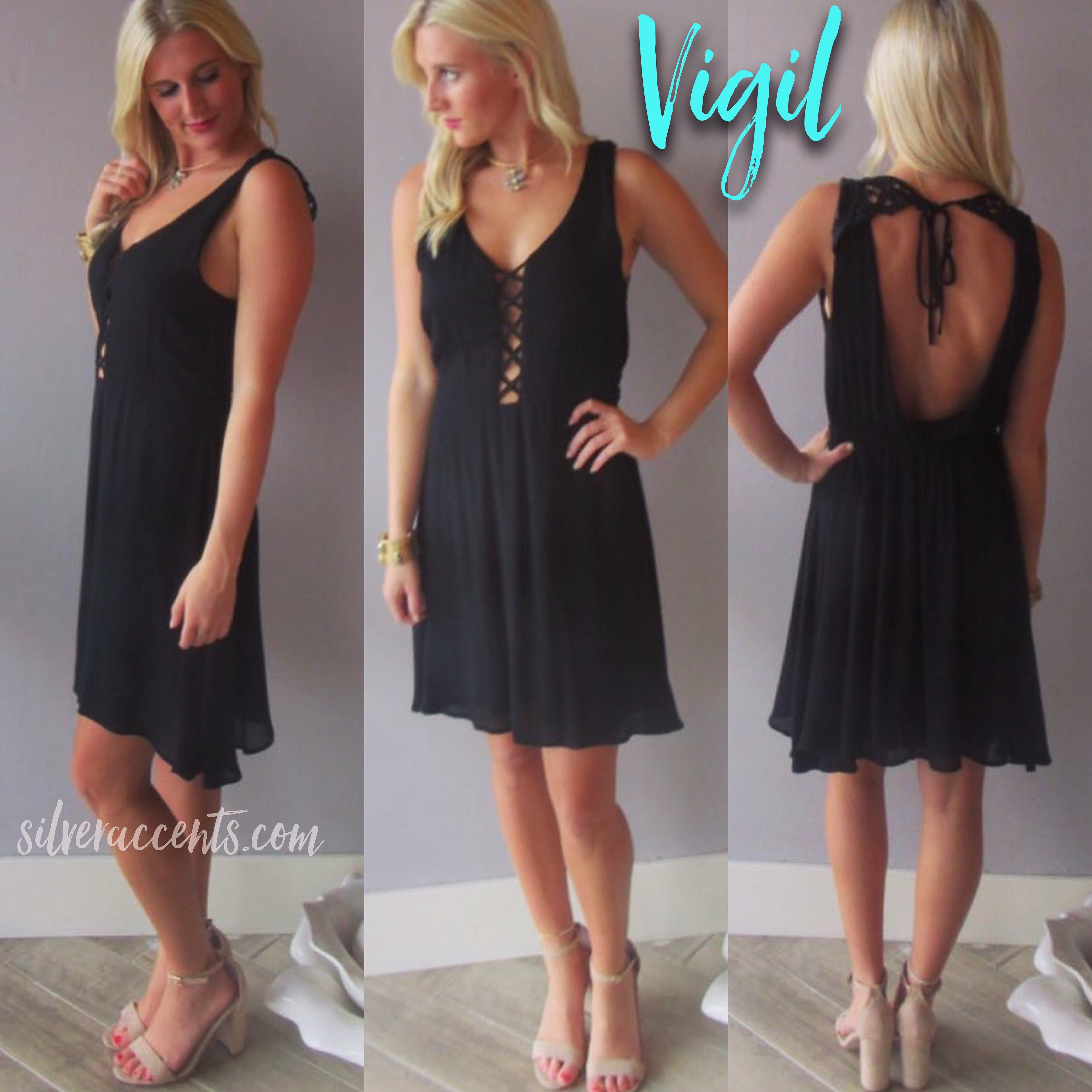 VIGIL StrappyFront Crochet OpenBack Dress