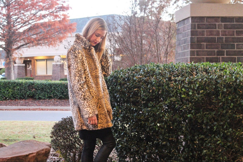 RUNWAY Leopard Faux Fur Jacket Coat Top