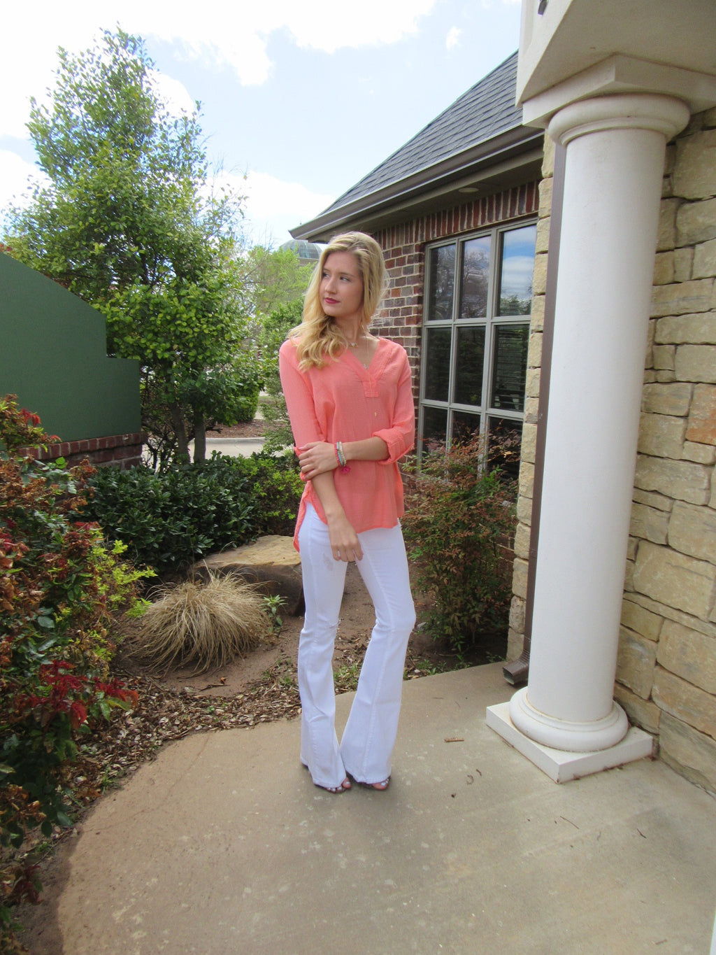 BOBI Gauze VINEYARD RollSleeve Tunic Top