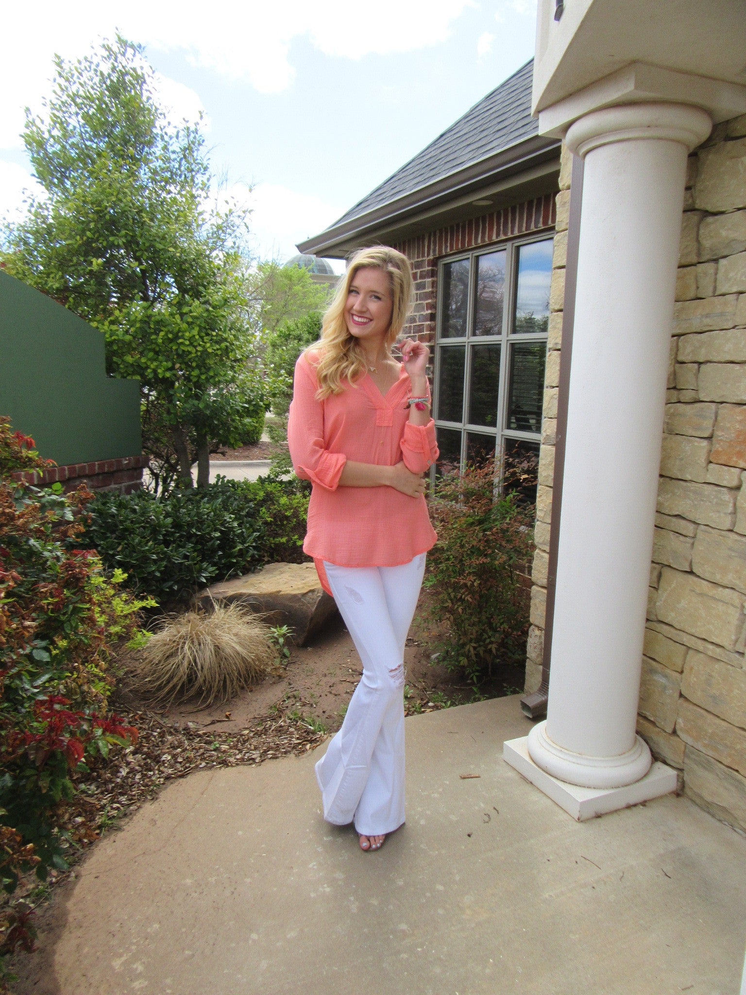 BOBI Gauze VINEYARD RollSleeve Tunic Top