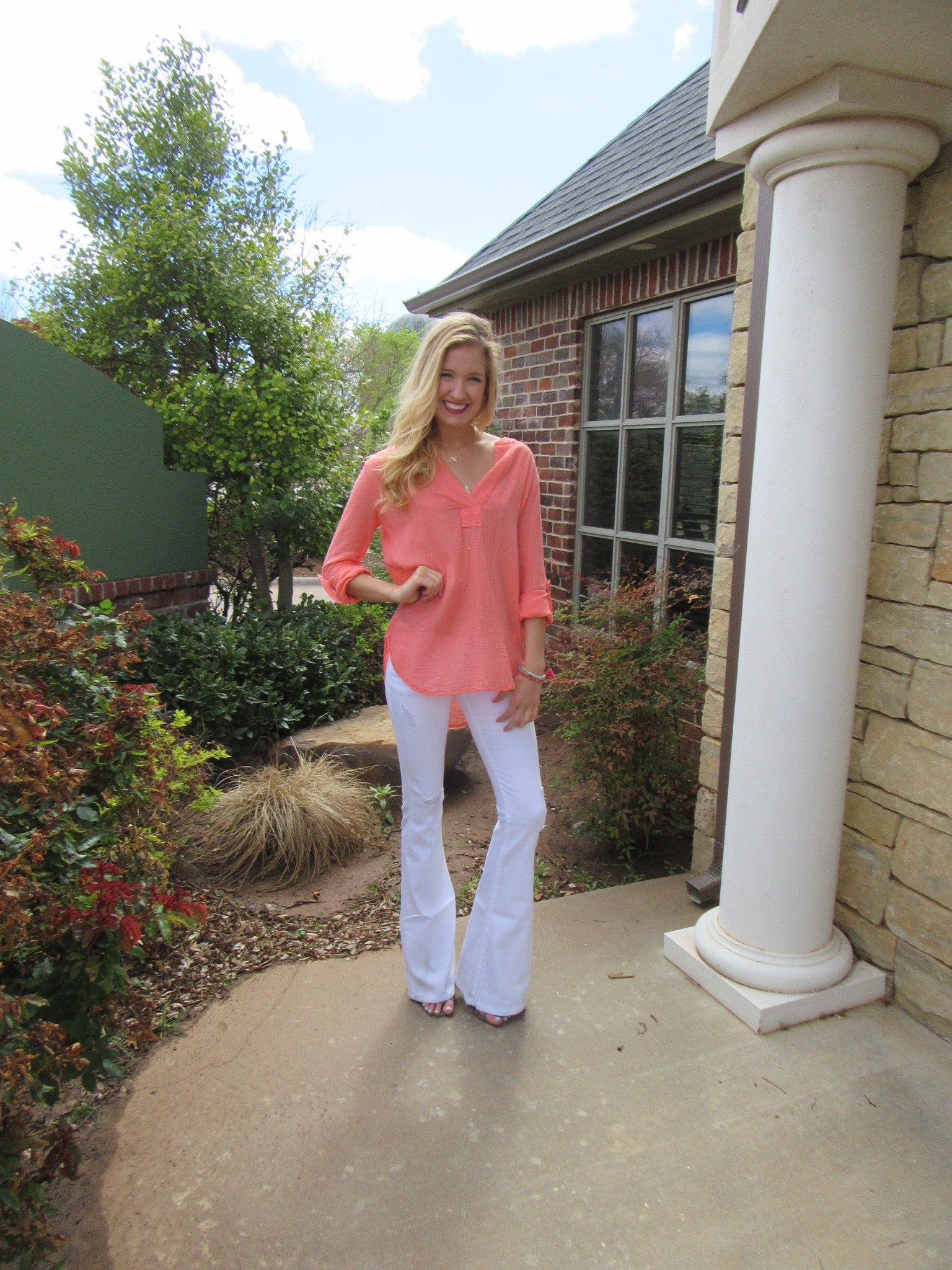 BOBI Gauze VINEYARD RollSleeve Tunic Top