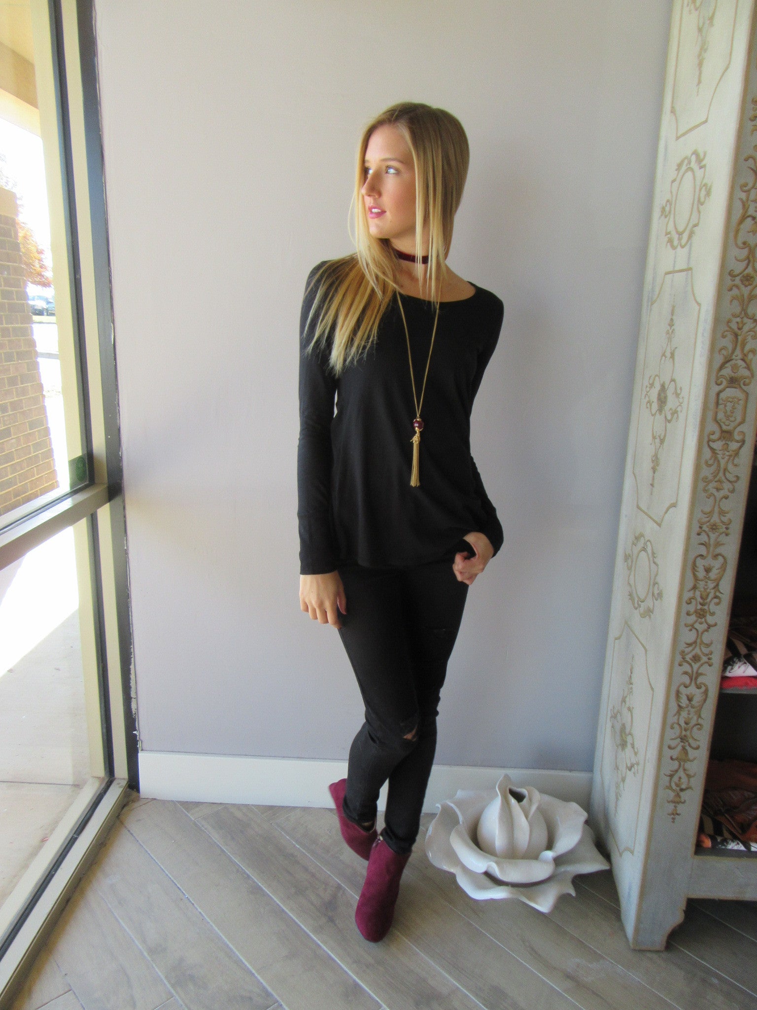 BOBI Lightweight Jersey LET IT ROLL Knot Back Top