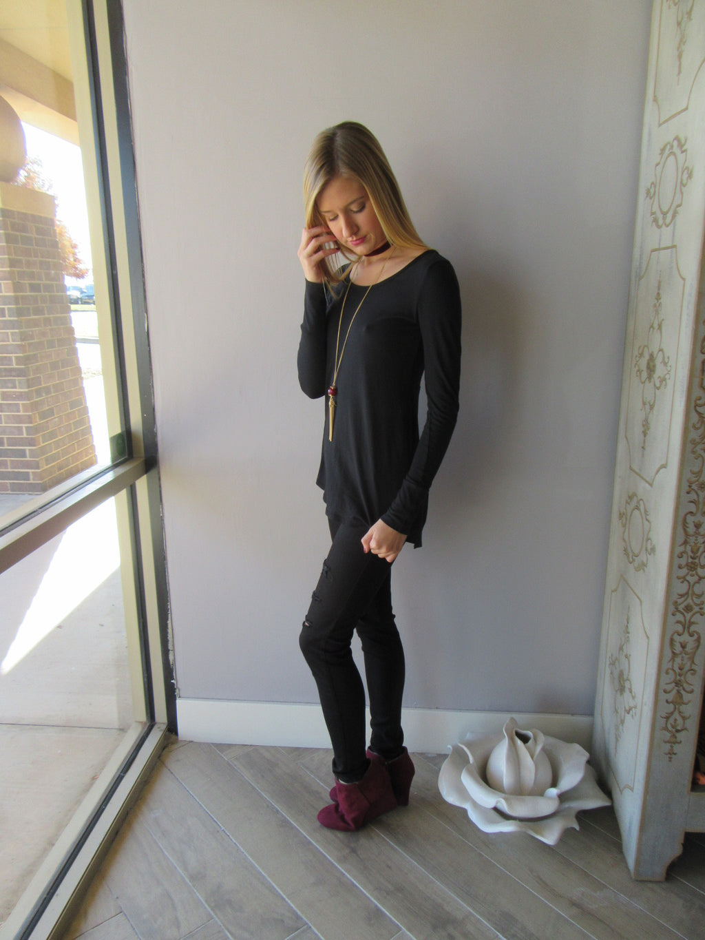 BOBI Lightweight Jersey LET IT ROLL Knot Back Top