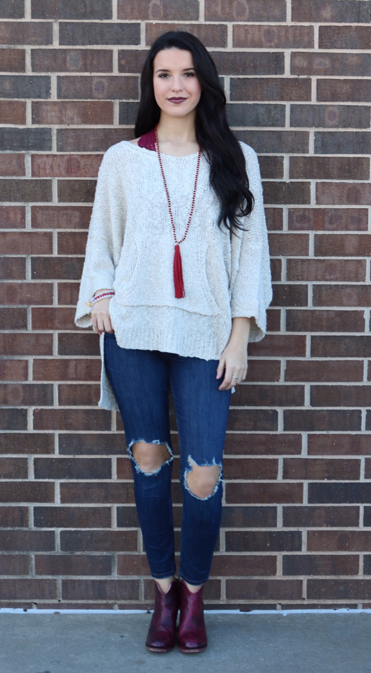 ON BOARD LightWeight Kangaroo Pocket Sweater Top