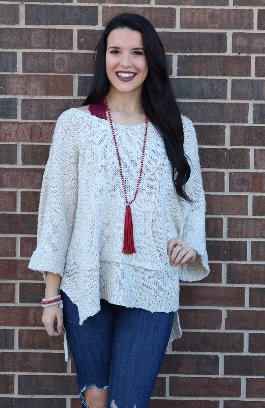 ON BOARD LightWeight Kangaroo Pocket Sweater Top