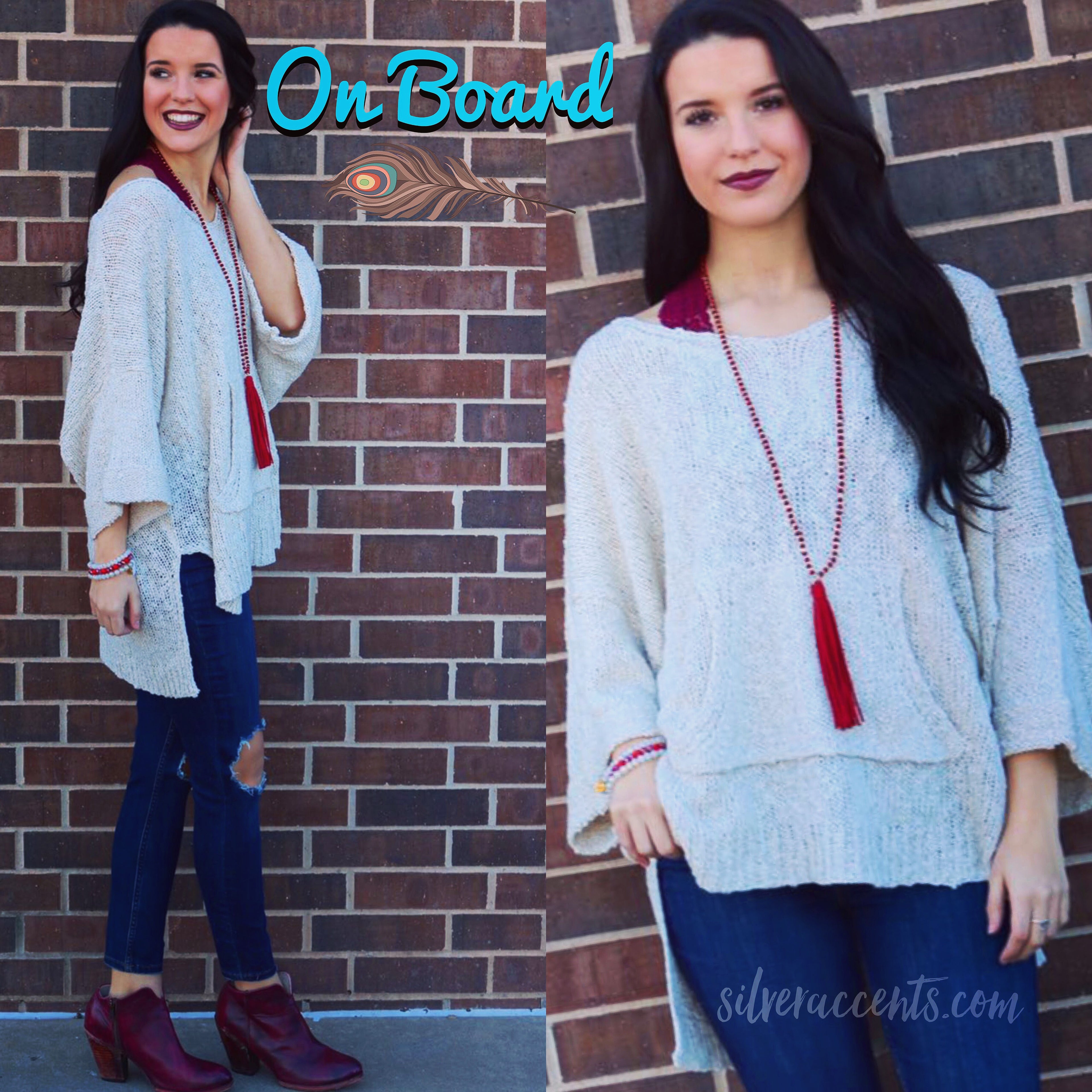 ON BOARD LightWeight Kangaroo Pocket Sweater Top