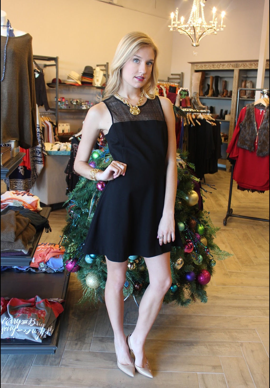 BOBI BLACK LaceBust LATE NIGHT LOVE Fit & Flare Dress