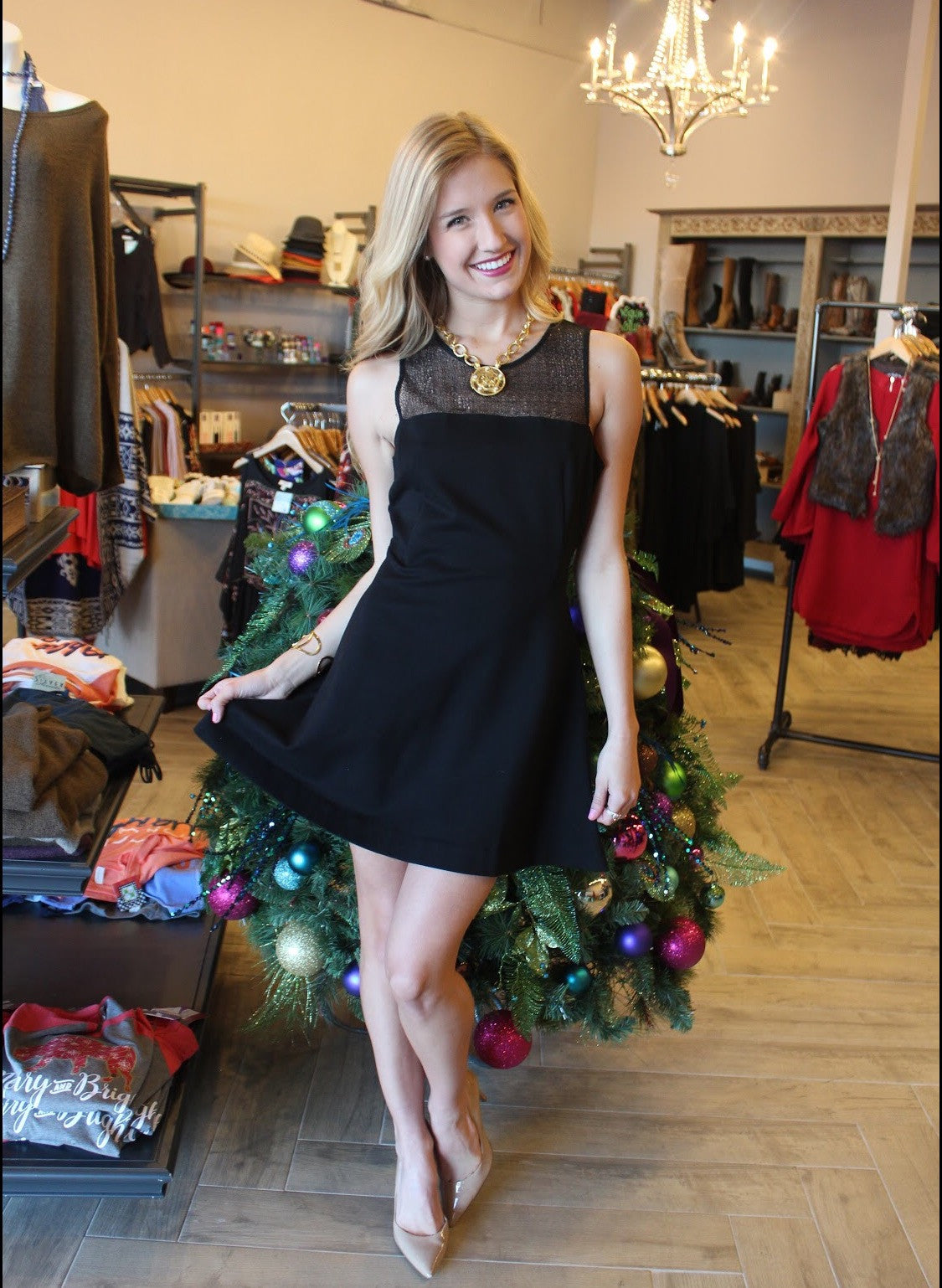 BOBI BLACK LaceBust LATE NIGHT LOVE Fit & Flare Dress