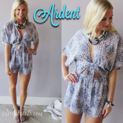 ARDENT Floral CutOut TieFront Short Romper