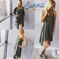 SUMMIT Crochet Bust Asymmetric Gauze Dress