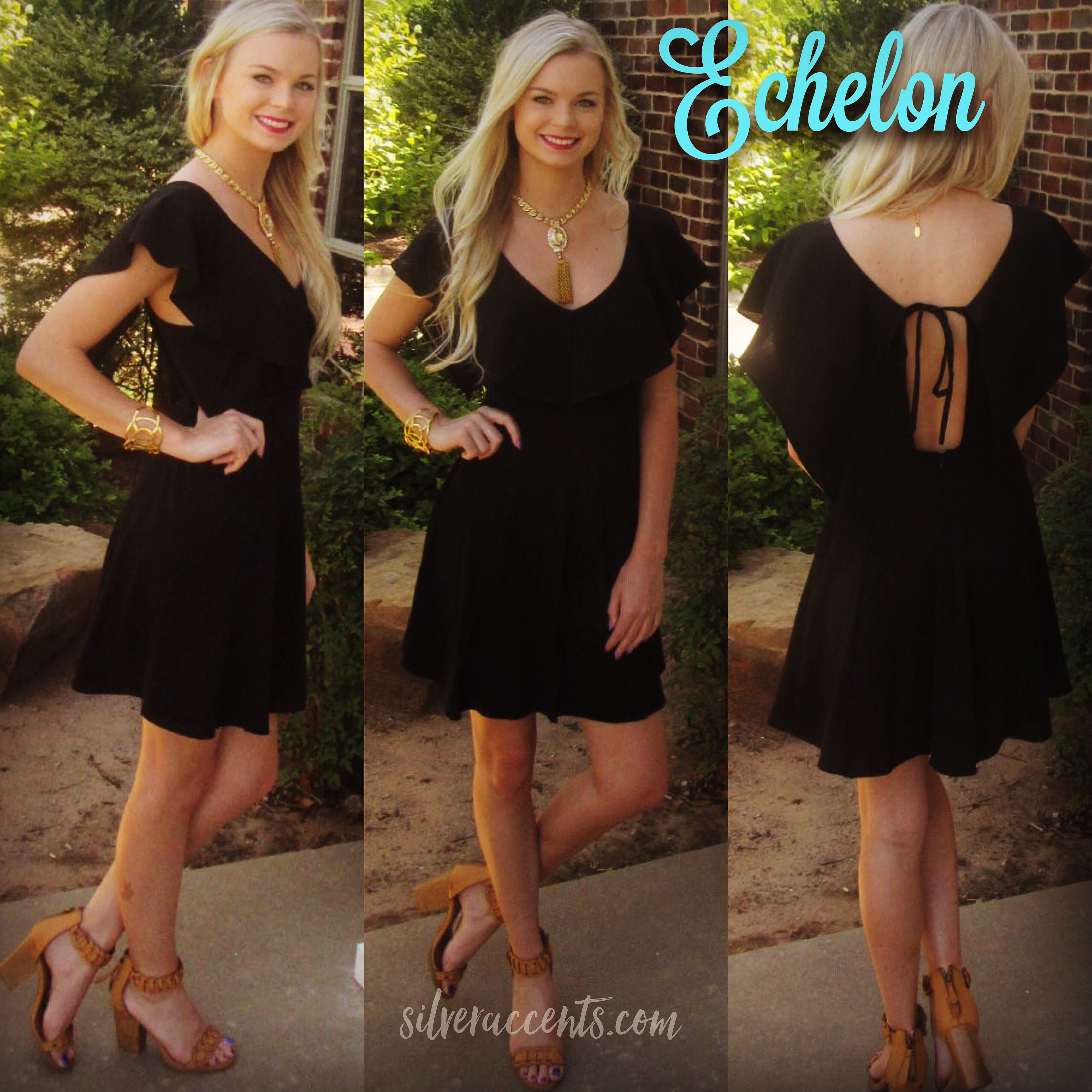 ECHELON Ruffled TieBack Woven Dress