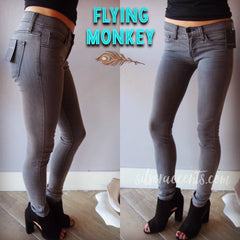 FLYING MONKEY 3D Resin GREY MATTER Whiskered Skinny Jean
