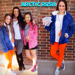 ARCTIC RUSH TwoTone Polar Fleece ZipUp Jacket Top