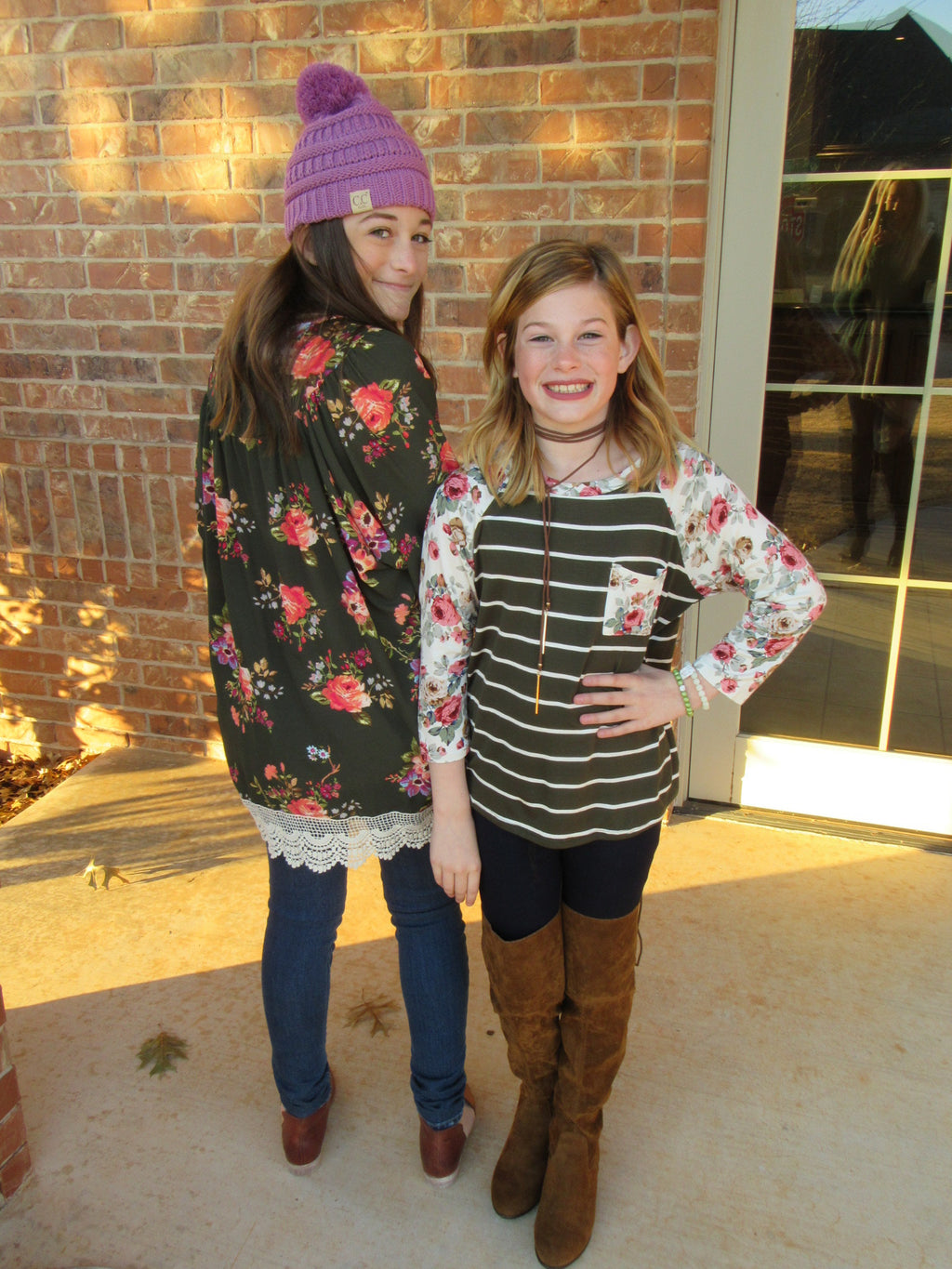 MON AMOUR Girls Floral/Stripe MixPrint Pocket Tee Top