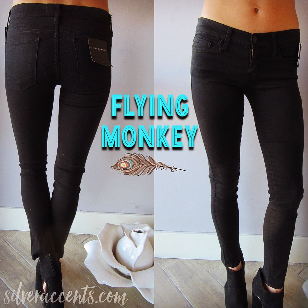 FLYING MONKEY Supersoft BLACK Colored Skinny Jean