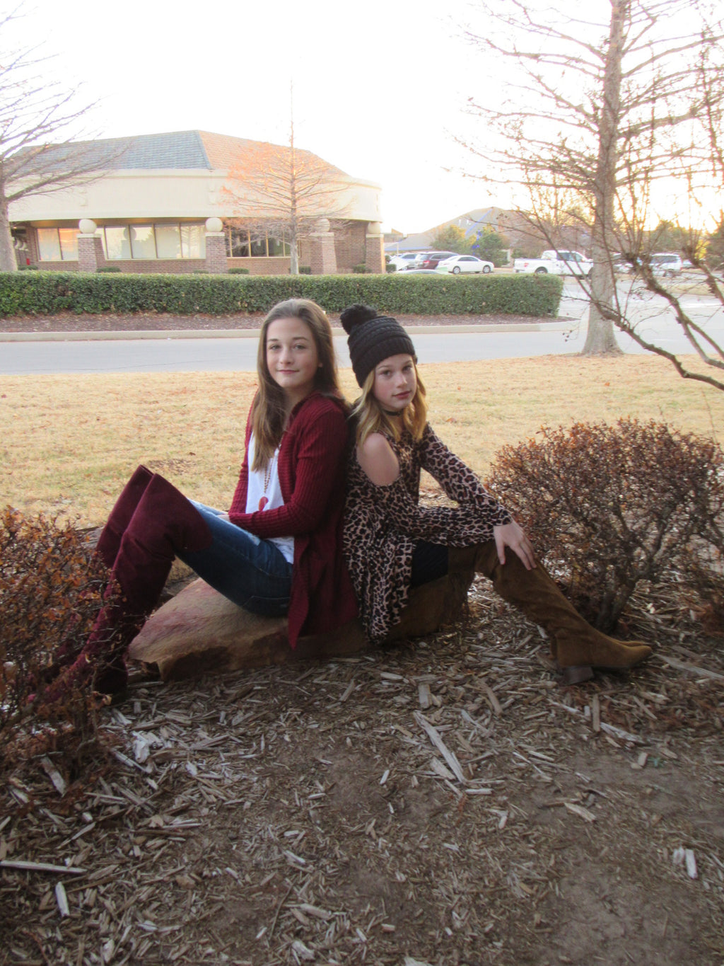 Tween TRES CHIC Leopard Print Cold Shoulder Crossneck Jersey Top