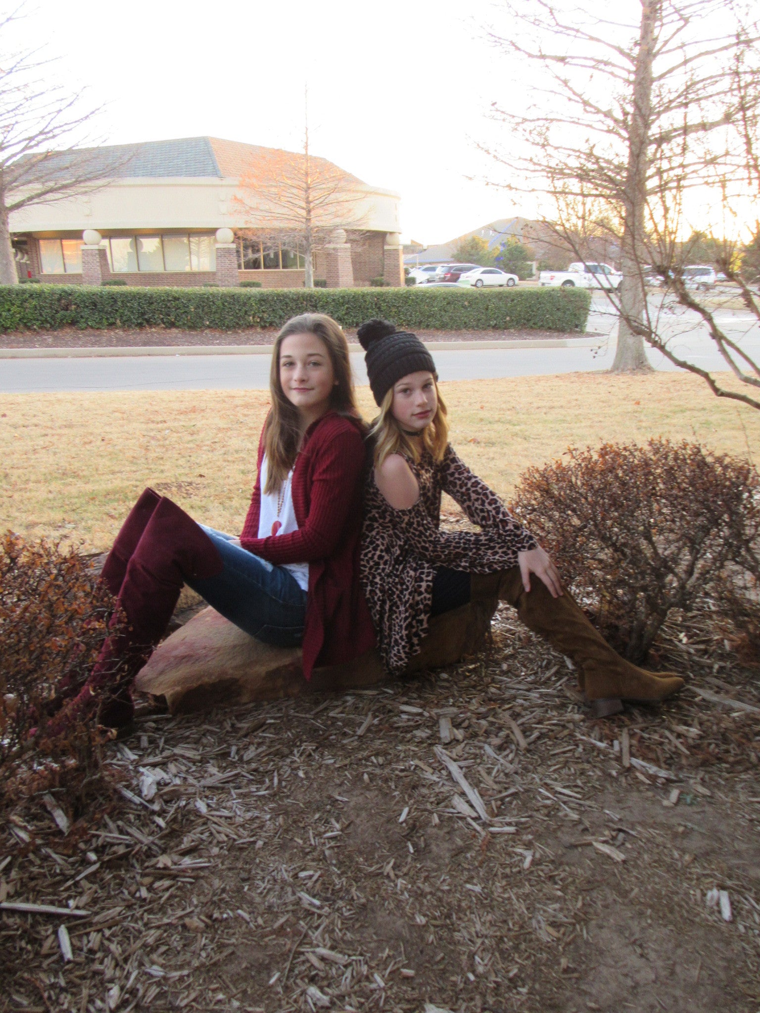 Tween TRES CHIC Leopard Print Cold Shoulder Crossneck Jersey Top