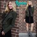 RAVINE Drapey Double Layer Zip Detail Blazer Jacket Top