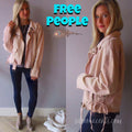 FREE PEOPLE Rose Oversize Denim Moto Jacket