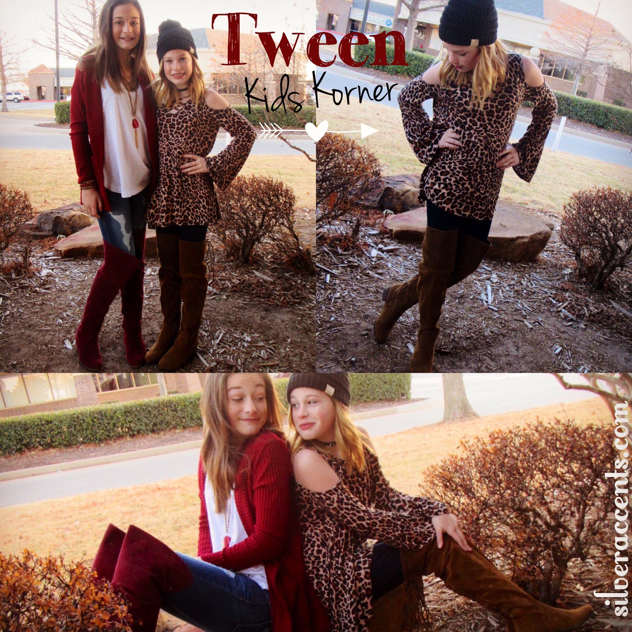 Tween TRES CHIC Leopard Print Cold Shoulder Crossneck Jersey Top