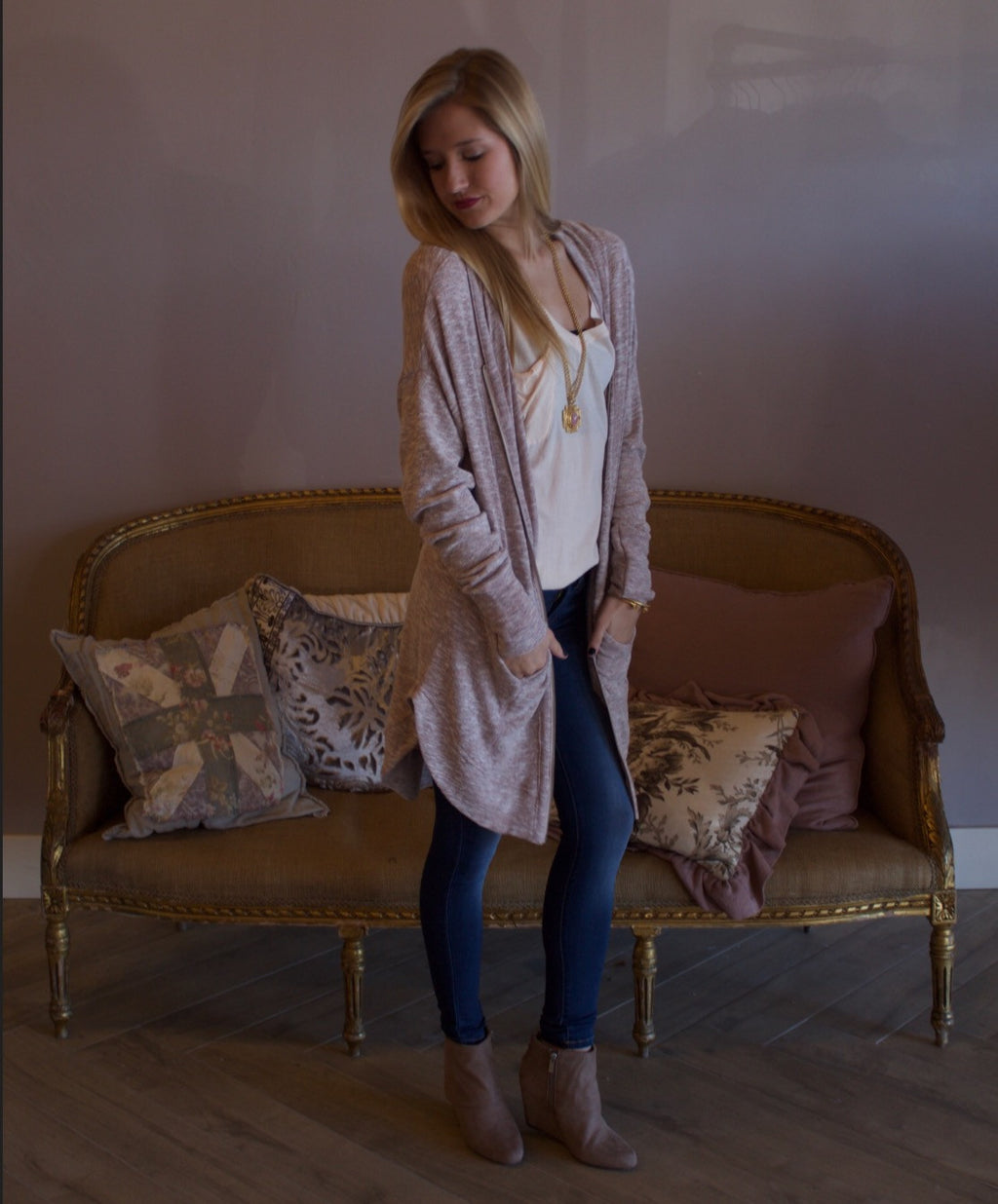 TURN BACK Shirttail Hem Zip Hoodie Tunic Top