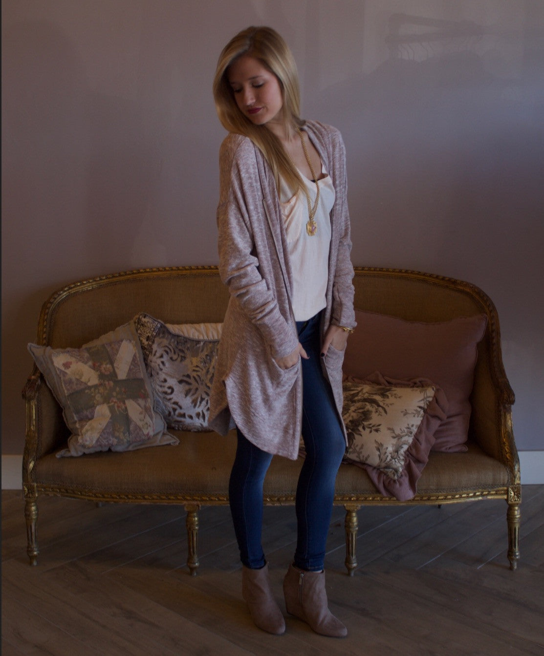 TURN BACK Shirttail Hem Zip Hoodie Tunic Top