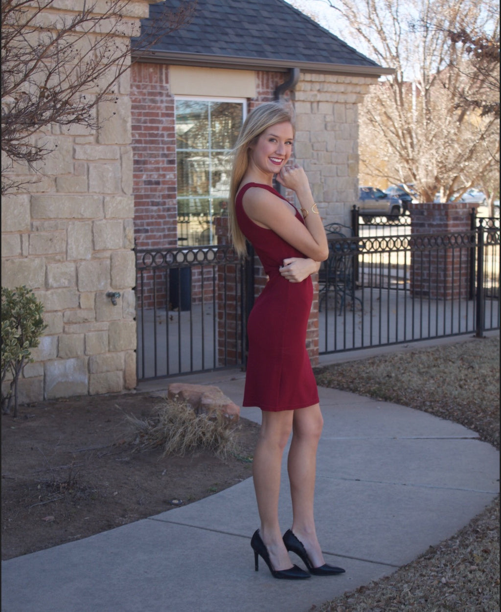 CROSSWAYS CrissCross Neck Textured Dress