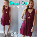 DECKED OUT Cutout Neck Suede Sheath Dress