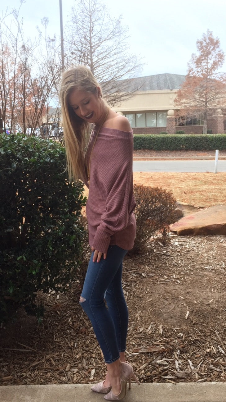 HOUDINI WaffleKnit Multi-Way Dolman Sleeeve Tunic Top