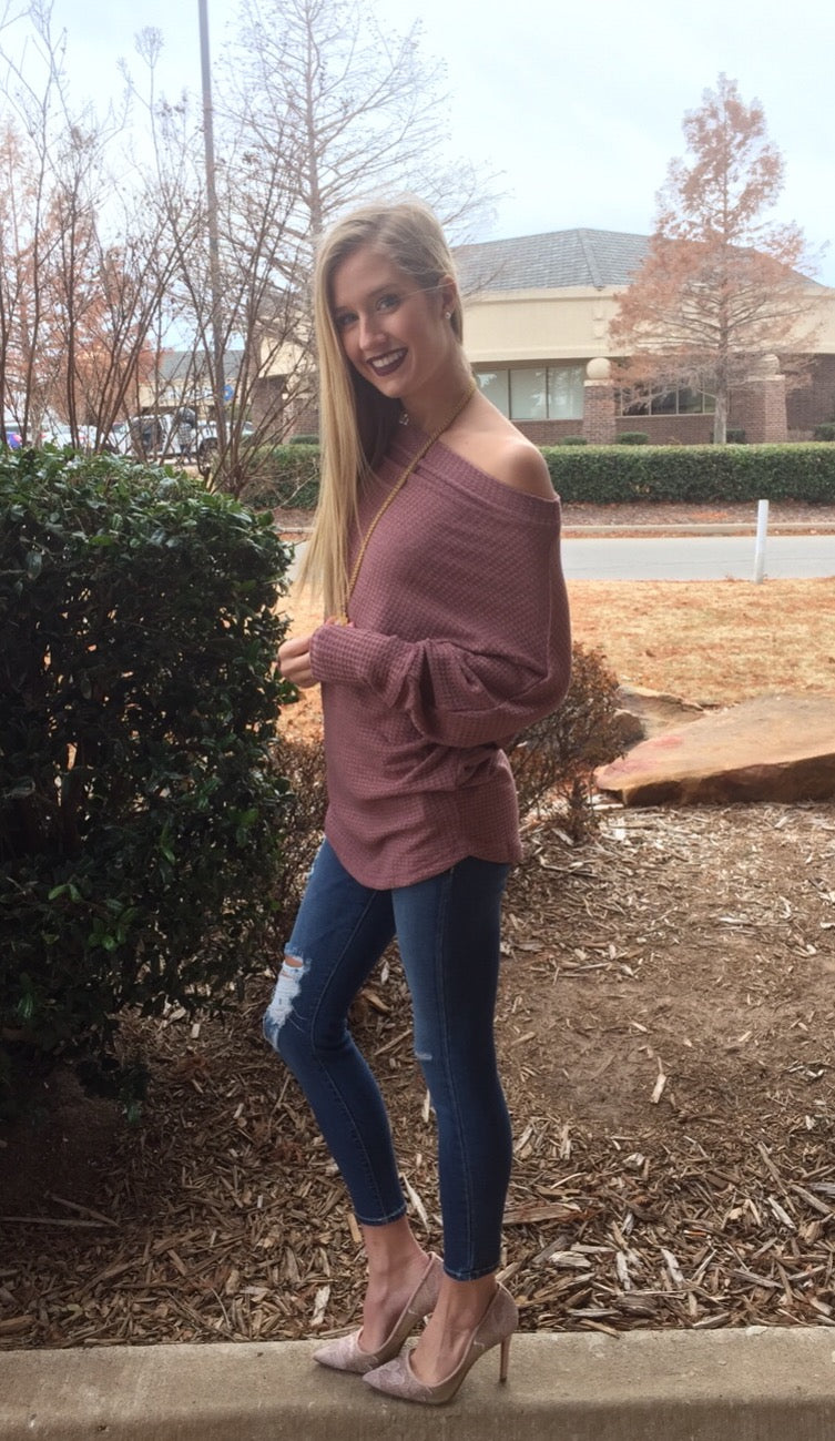 HOUDINI WaffleKnit Multi-Way Dolman Sleeeve Tunic Top