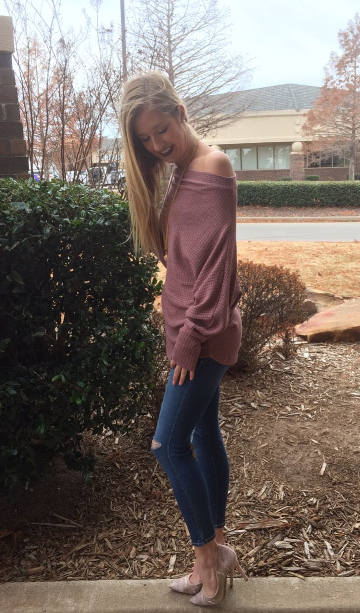 HOUDINI WaffleKnit Multi-Way Dolman Sleeeve Tunic Top