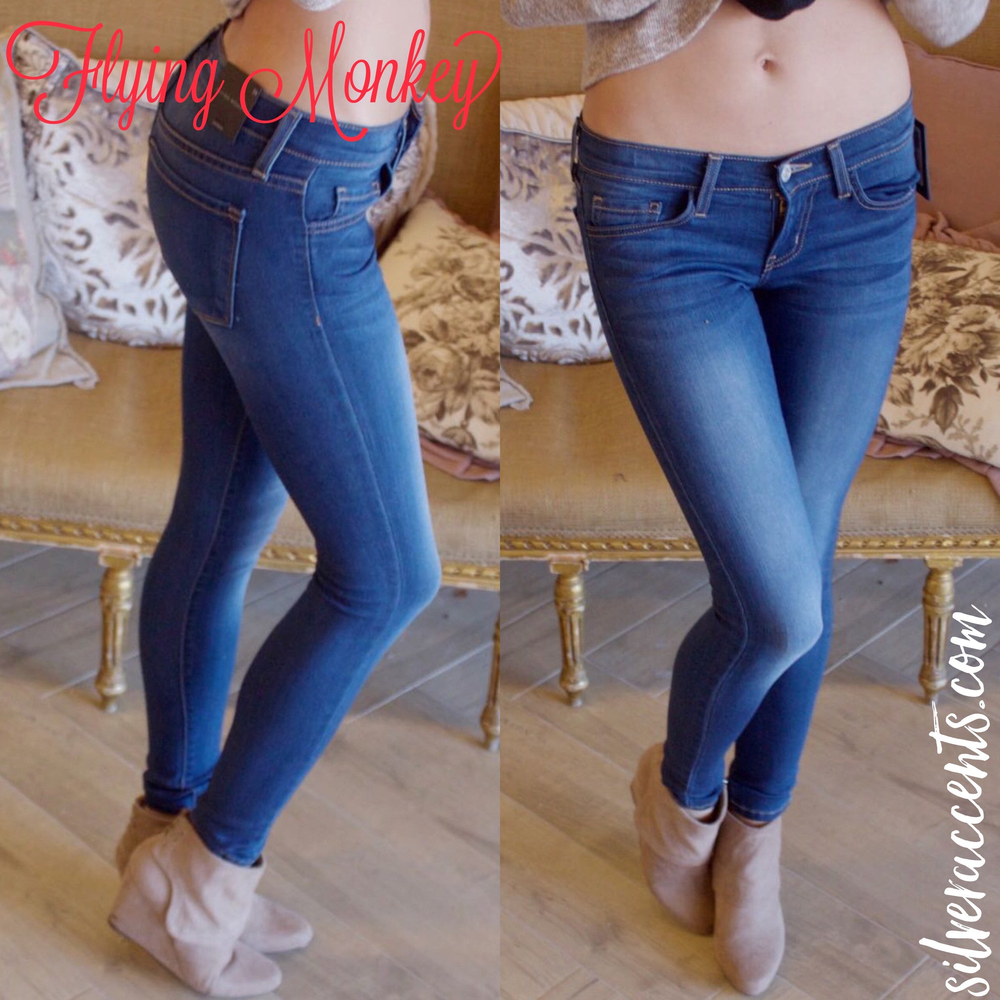 FLYING MONKEY SuperSoft DOWNTOWN BLUE Skinny Jean