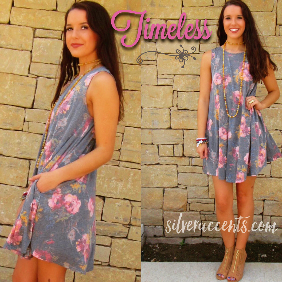 TIMELESS Vintage Floral Jersey Tank Dress