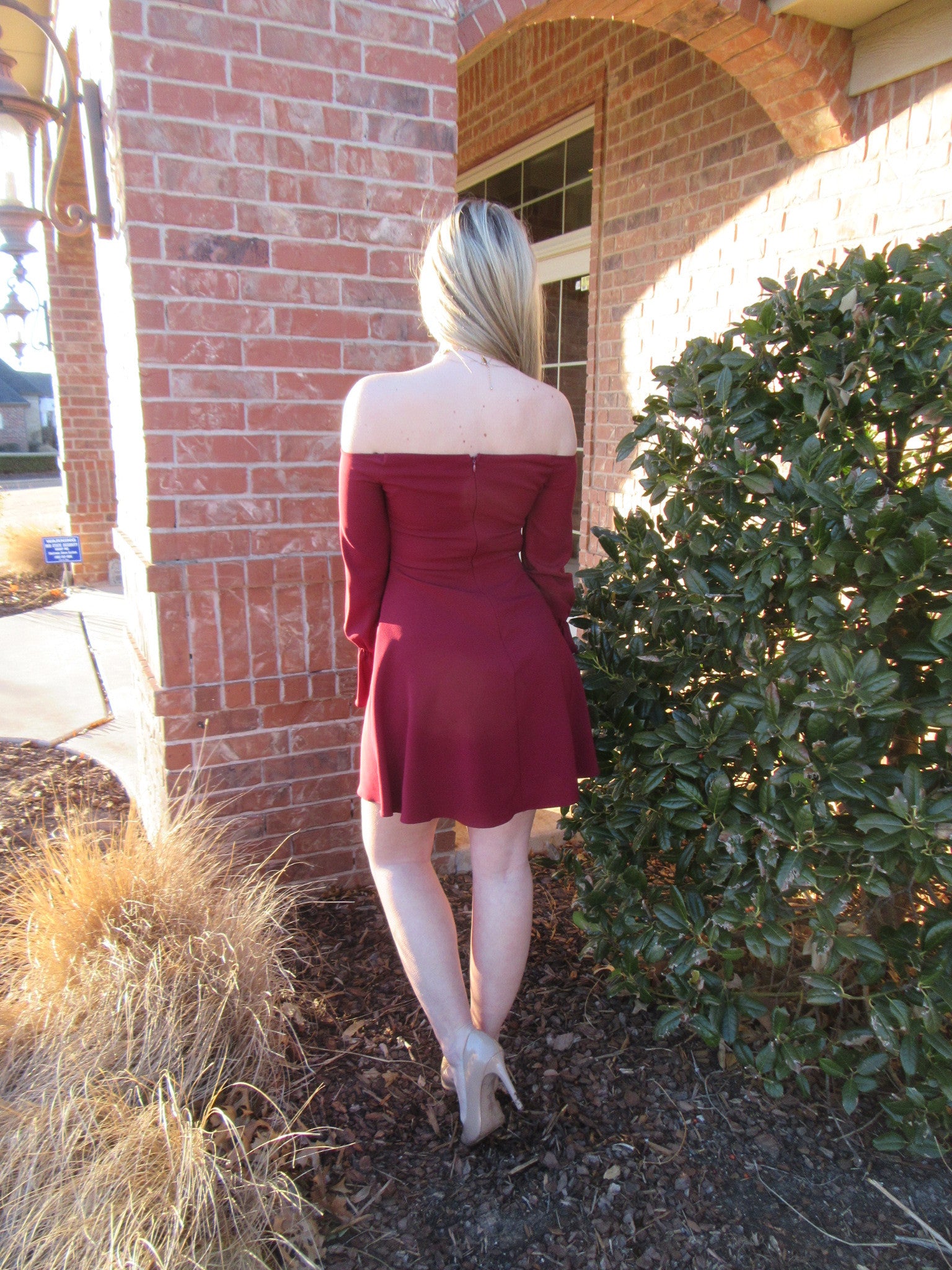 HEARTTHROB OffShoulder RuffleSleeve Fit & Flare Dress