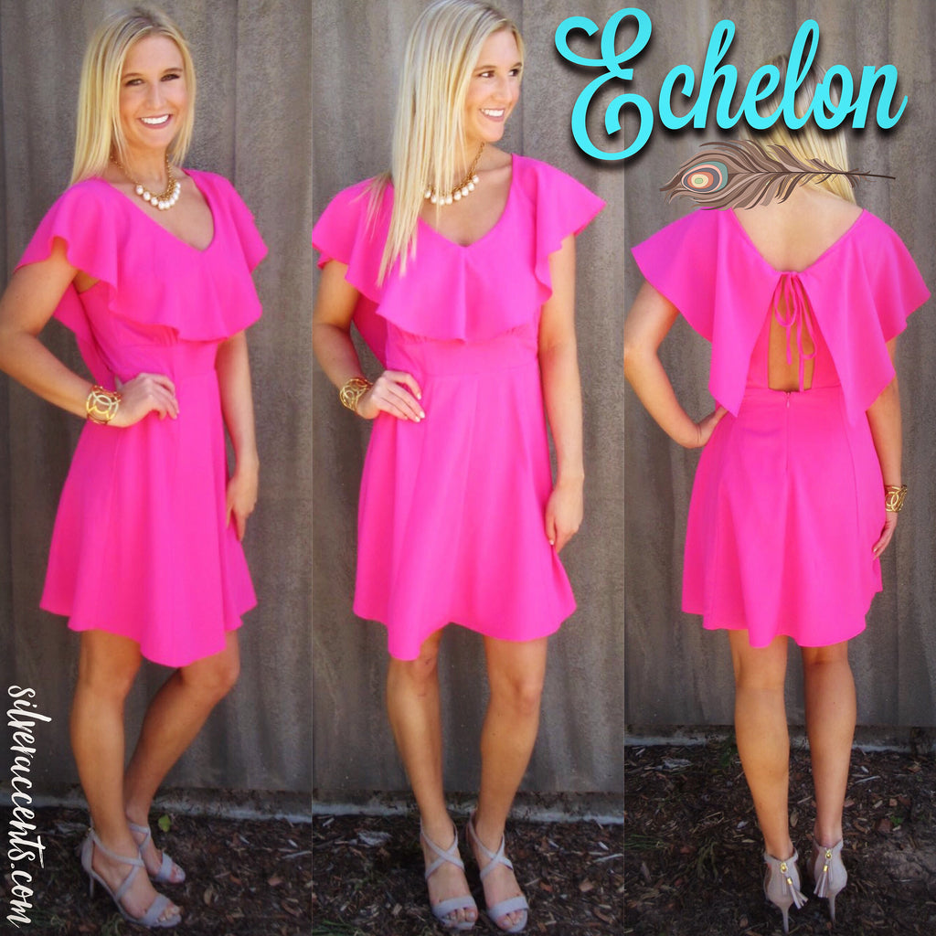 ECHELON Ruffled TieBack Woven Dress