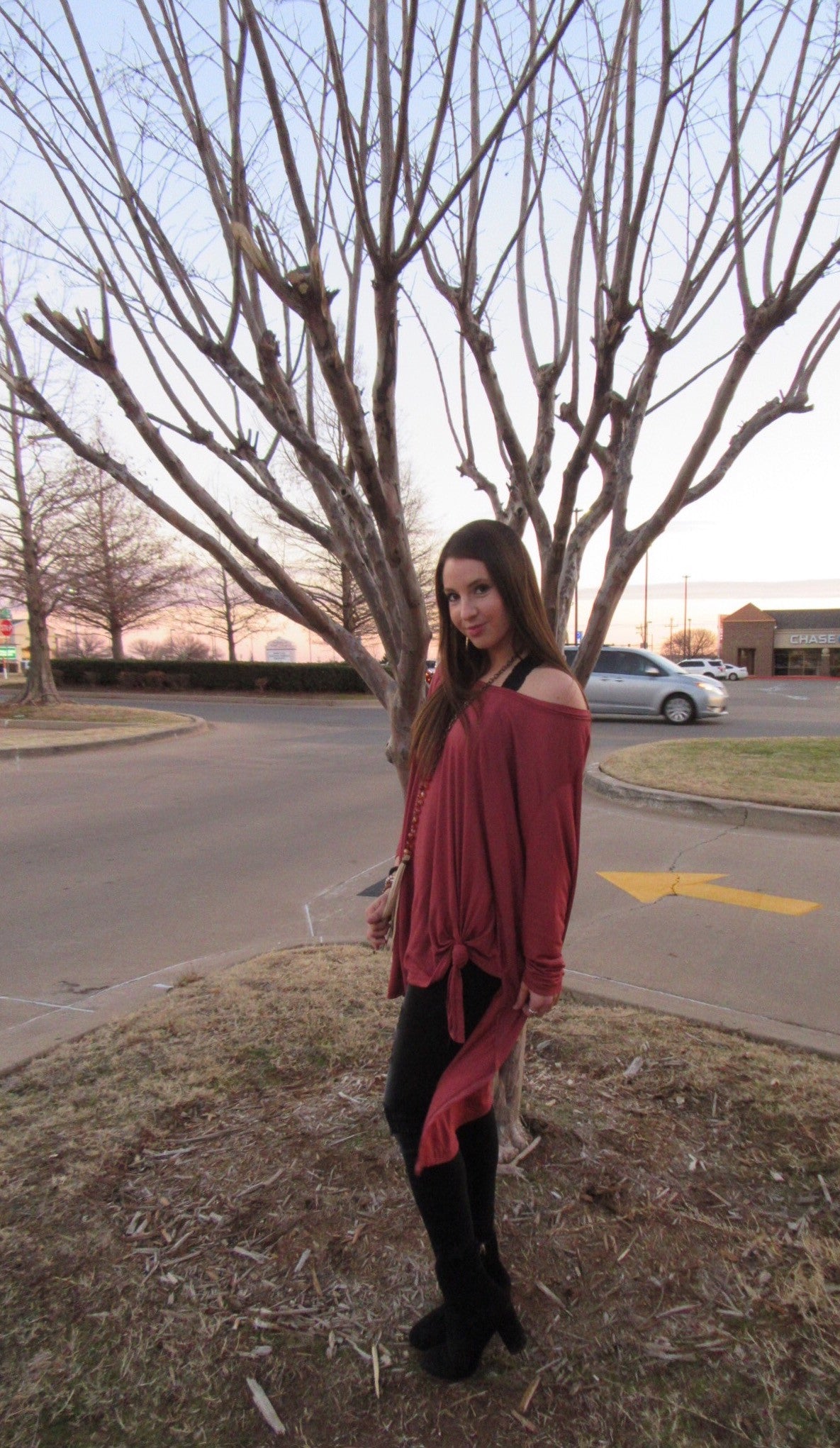 BREWSTER HiLo Oversize Knot Bottom Jersey Top