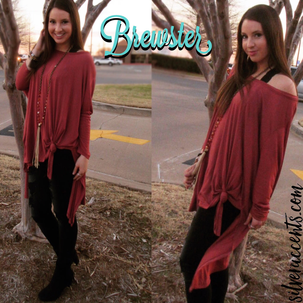 BREWSTER HiLo Oversize Knot Bottom Jersey Top