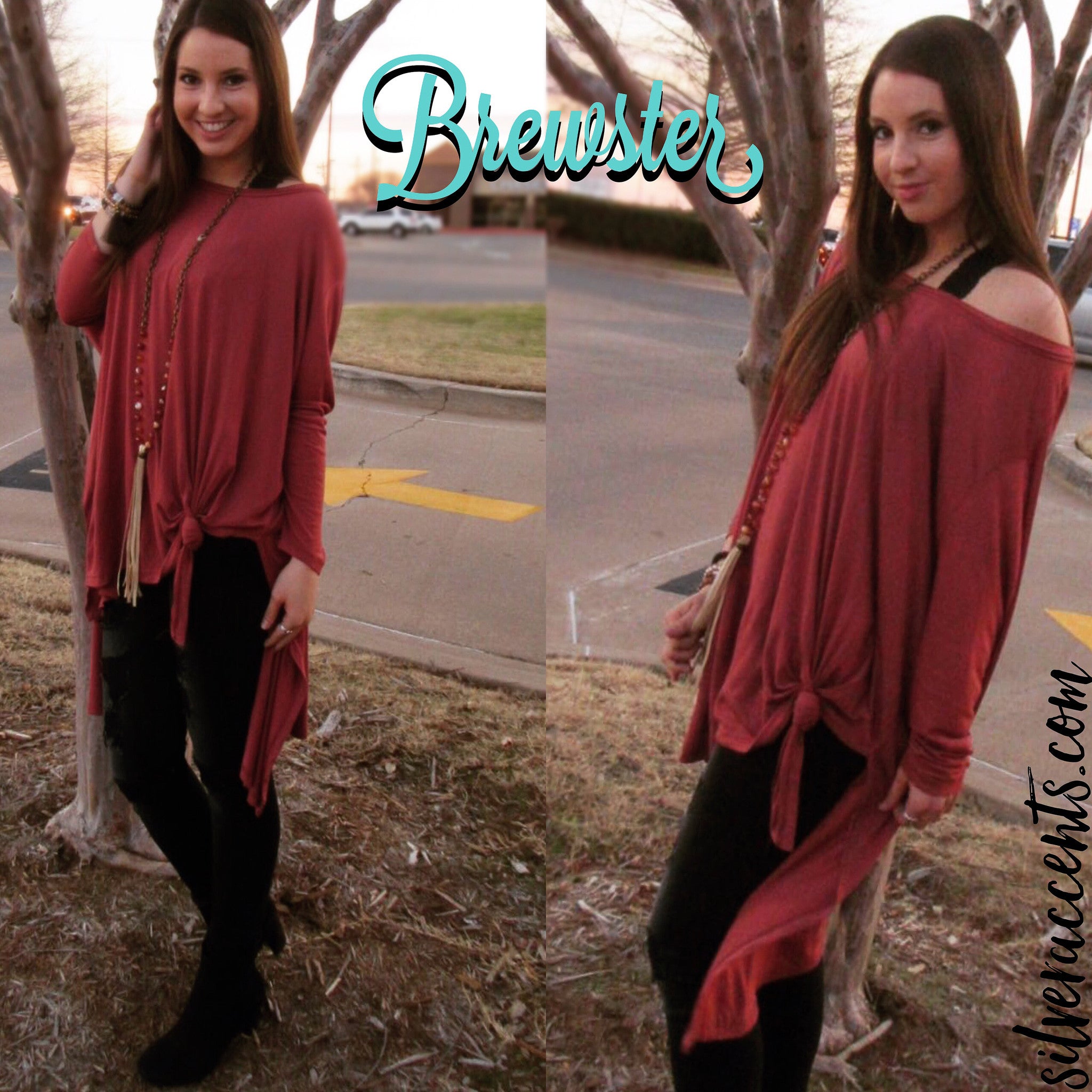 BREWSTER HiLo Oversize Knot Bottom Jersey Top