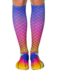 LIVING ROYAL Orange/Blue MERMAID Knee High Socks