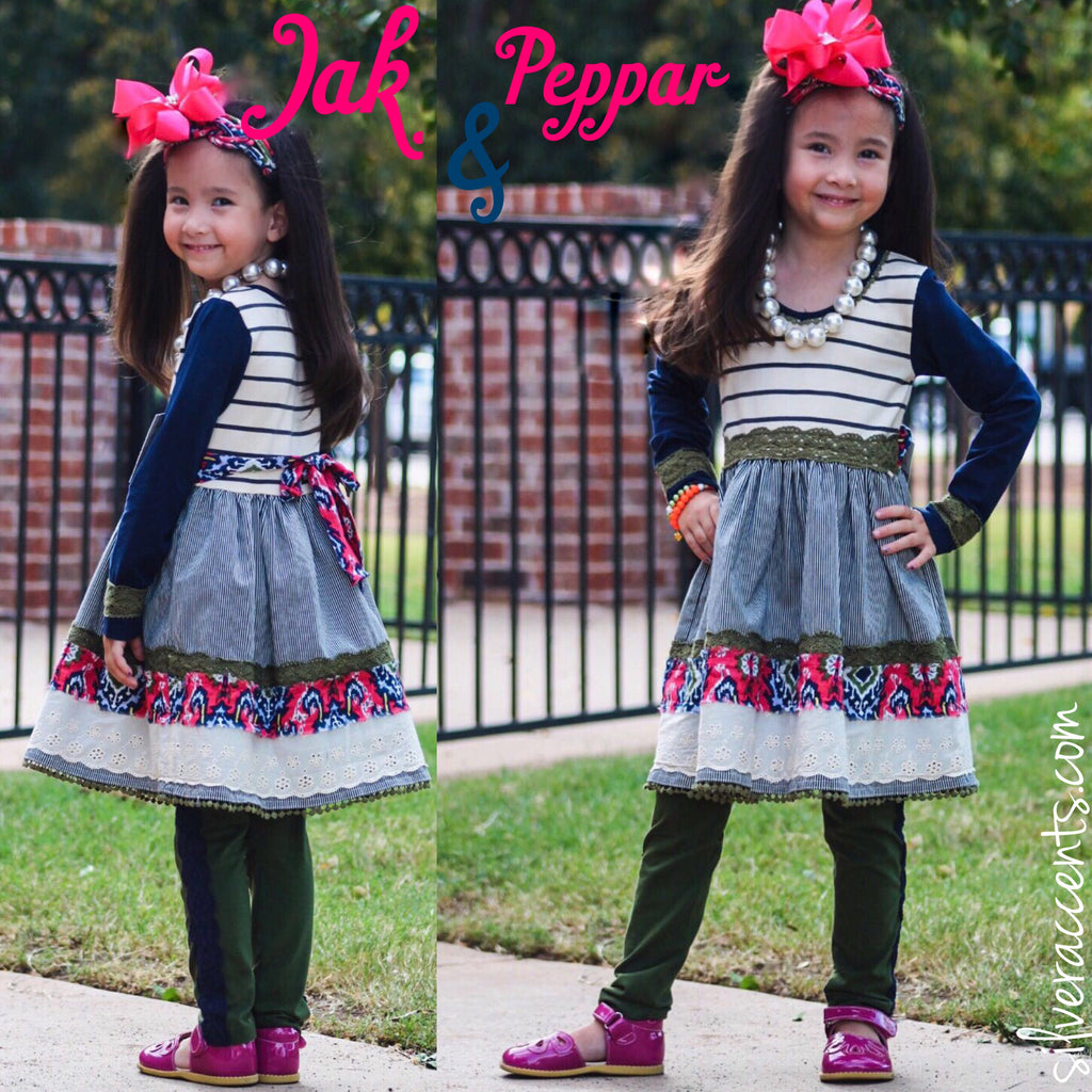 JAK & PEPPAR Olive/Navy EVE Leggings