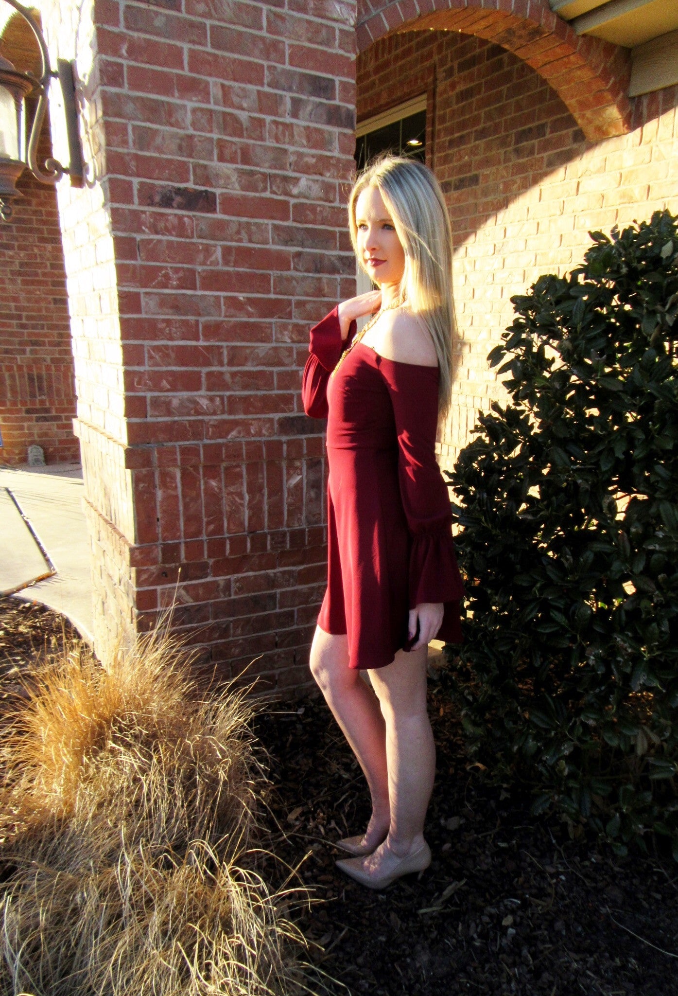 HEARTTHROB OffShoulder RuffleSleeve Fit & Flare Dress