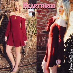 HEARTTHROB OffShoulder RuffleSleeve Fit & Flare Dress