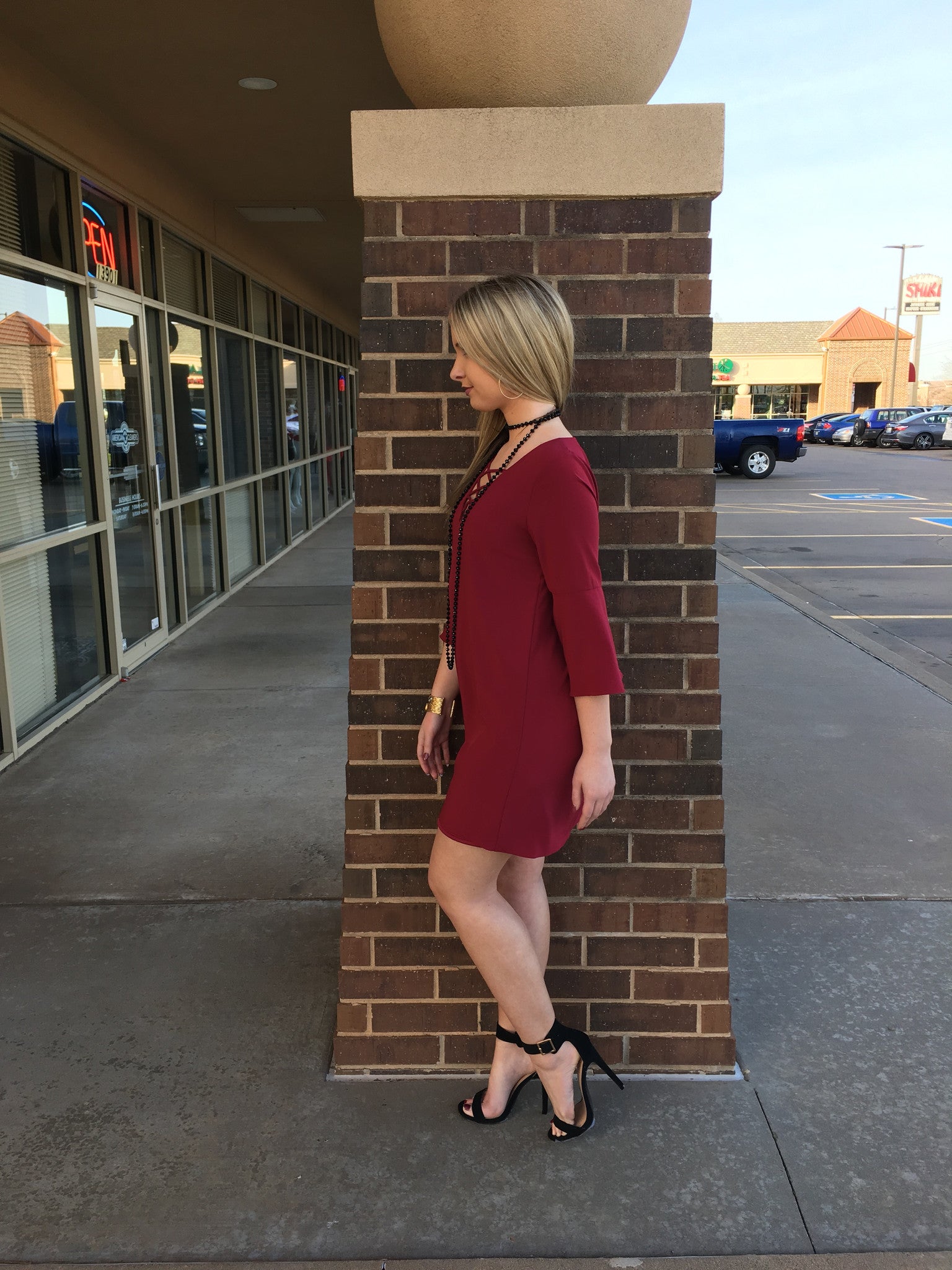 ENDEARING CrossFront Chiffon Sheath Dress