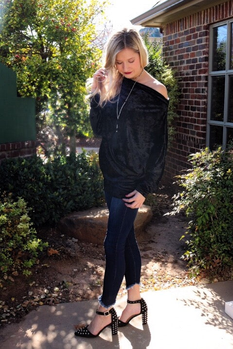 TWINKLING CrushVelvet MultiWay Dolman Top