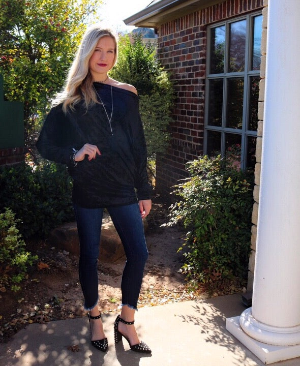 TWINKLING CrushVelvet MultiWay Dolman Top