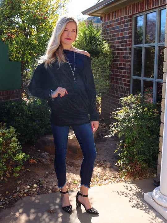 TWINKLING CrushVelvet MultiWay Dolman Top