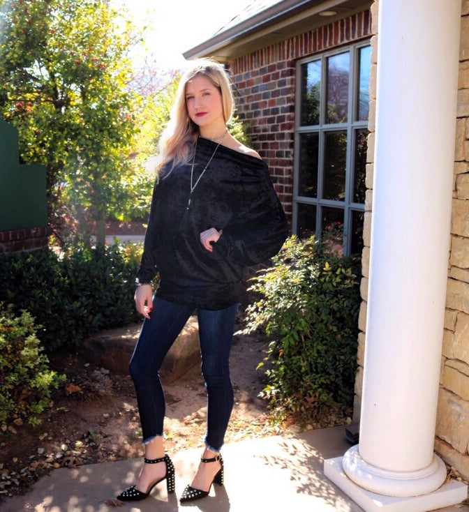 TWINKLING CrushVelvet MultiWay Dolman Top