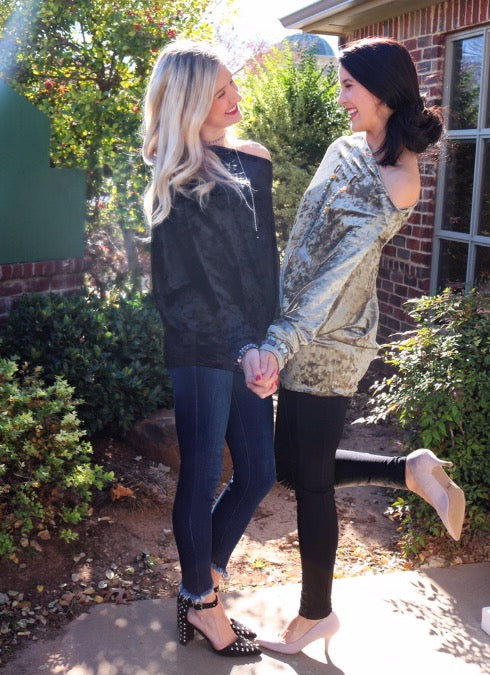 TWINKLING CrushVelvet MultiWay Dolman Top