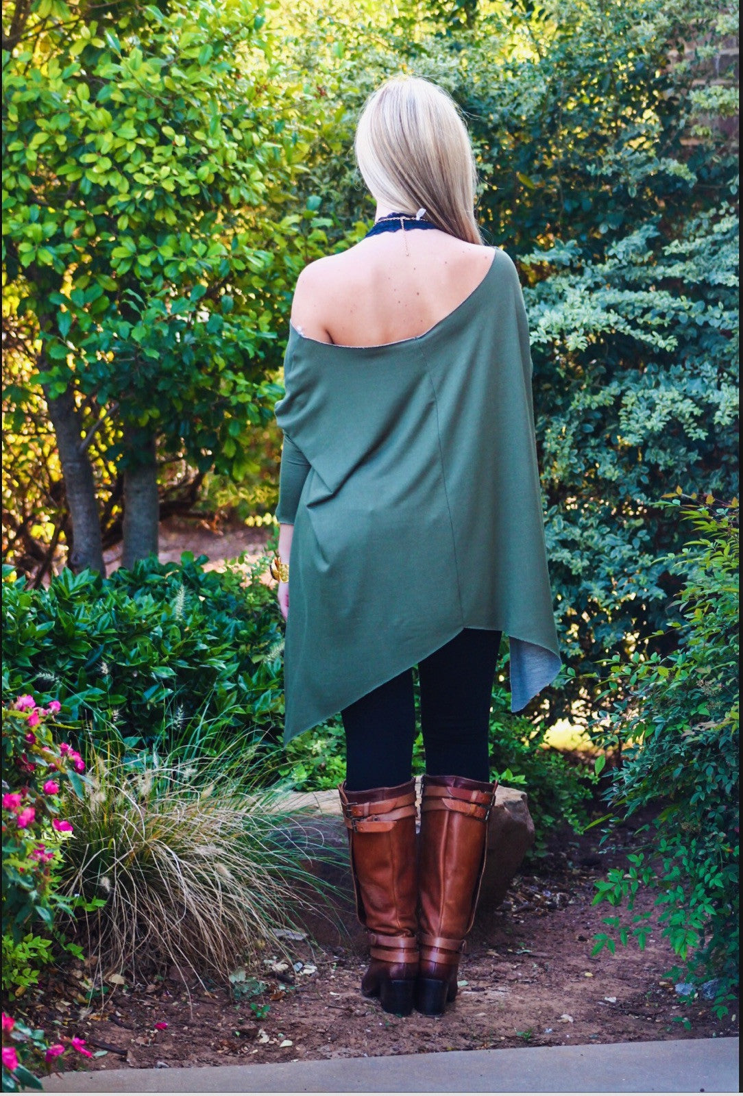 DELOZIER Super Soft Terry Asymmetric Tunic Top